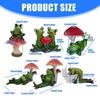 Frogs Statue for Garden Decors Green Frogs Figurines Resin Animal Sculptures Desk Ornament Collectible Gift Women Men