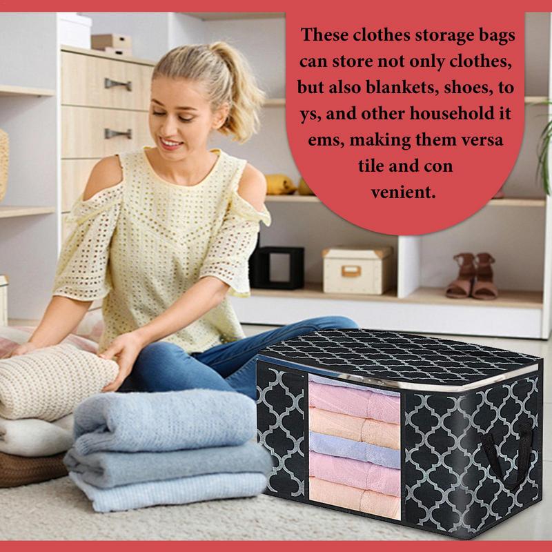 Blanket Storage Bags With Zipper Foldable Bedding Container Large Pillow Bin For Clothes Blankets Comforters Bedding Sets Sturdy
