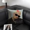 C-Chris Brownn Rapper Cushion Cover Natural Linen Organic Fabric Double-Sided Printing Sofa Home Decor Gift Pillow Case