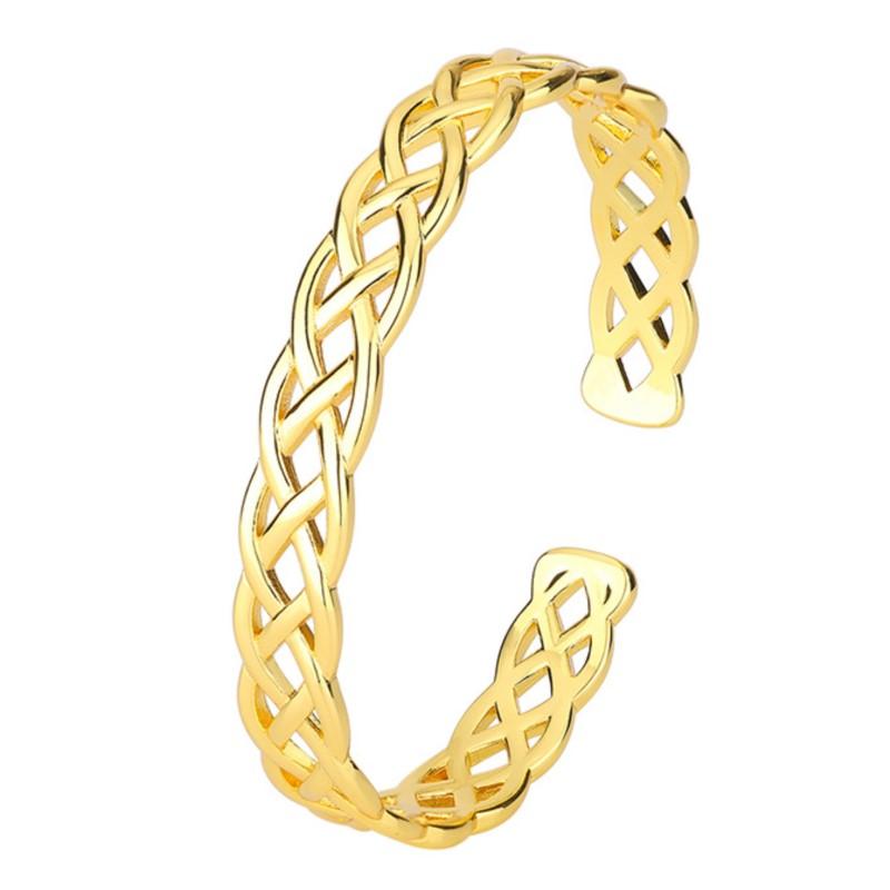 PANJBJ 925 Sterling Silver Crossing Bracelet for Women Versatile Retro Trend Hollow Out Weave Punk Jewelry Gift Dropshipping