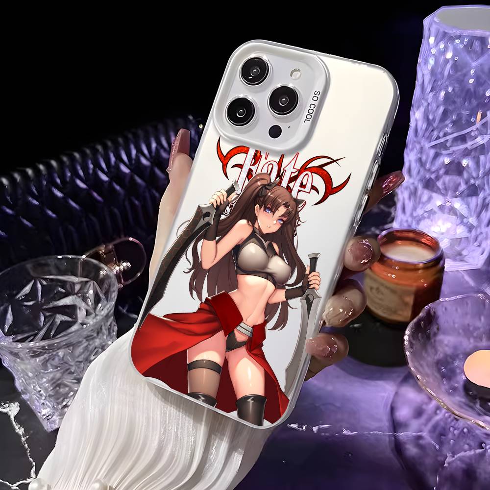

Rin Tohsaka F-Fate Anime Phone Case For iPhone 17 16 15 14 13 12 11 Pro Max Air multicolor Matte Laser Metallic Aurora Funda iPhone12