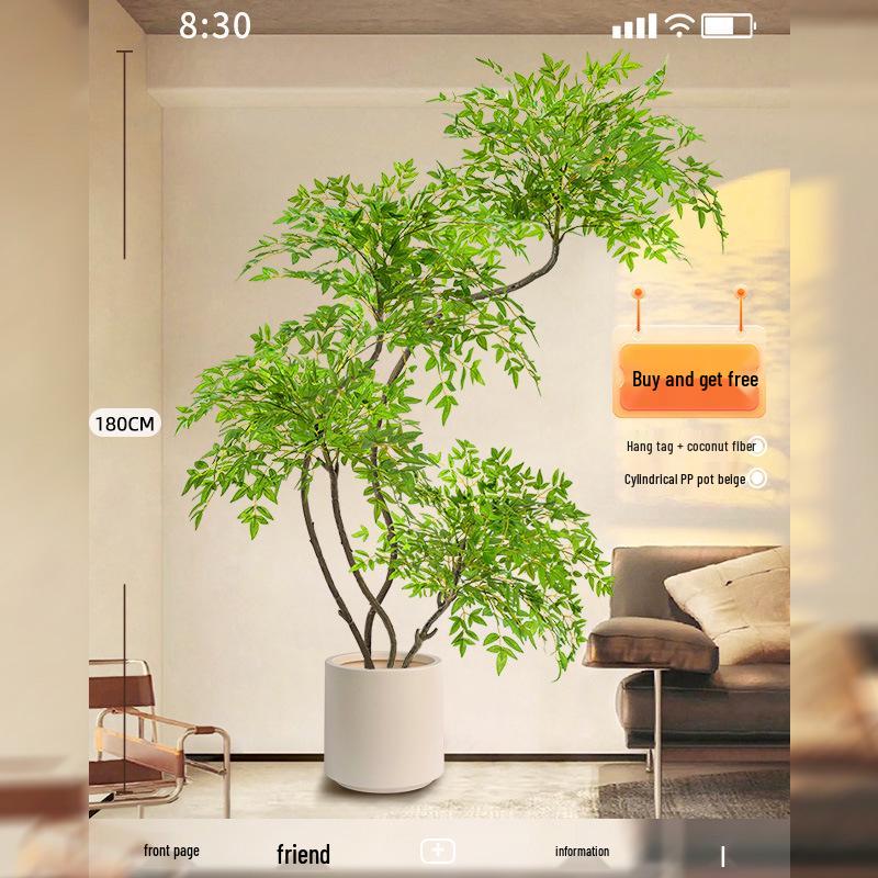 Nandina Luxury Artificial Tree - Indoor Floor Decoration & Bionic Green Plant Potted Ornament