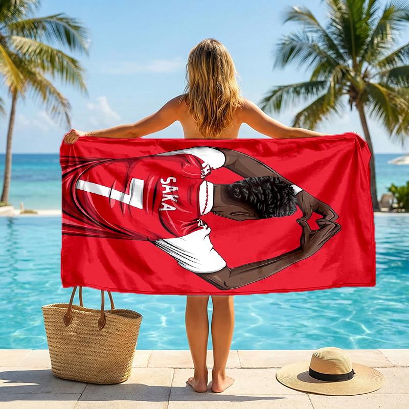 Bukayo Saka Strandtuch Weiches Mikrofaser Sommerhandtuch Schnelltrocknendes Saugfähiges Handtuch für Strand Schwimmbad Reisen