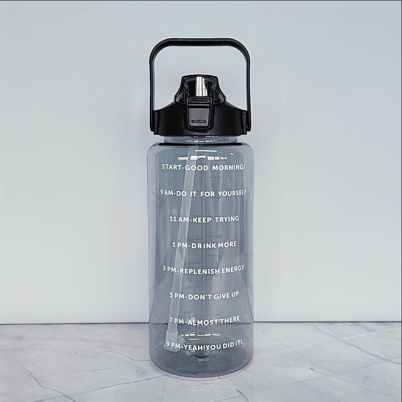 1pc Large Capacity Portable Water Bottle with Time Marker for Cycling, Running, and Travel - Clear and Convenient