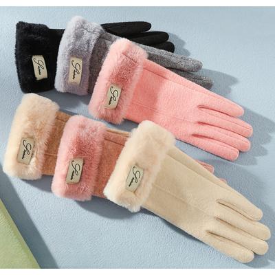 Warm Gloves In Autumn and Winter Women's All In One In One Finger and Cashmere Like Students' Hand Protectors Anti Freezing and Cold Cycling.