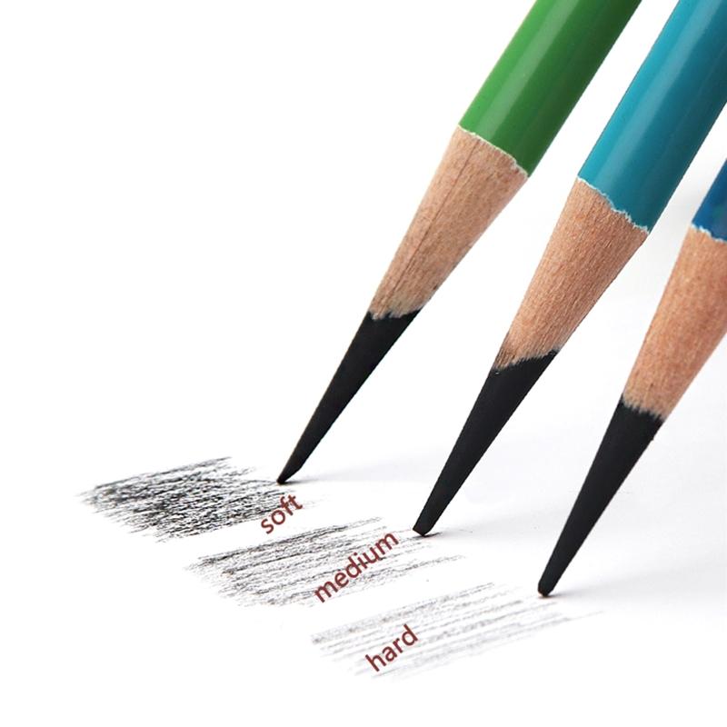Artist Charcoal Pencil Set Sketching Pencil Thick Lead Smooth Writing for Painter Drawing Writing Shading Blending 12pc