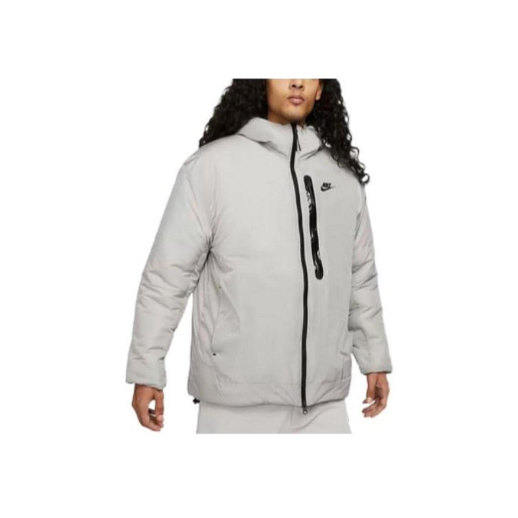 Nike Logo Print Long Sleeve Cotton Jacket Men Jacket Gray DQ4743-016