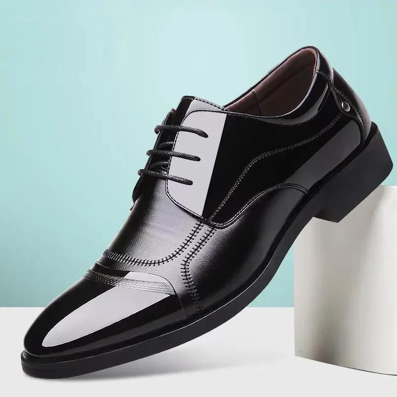 Fashion Men Dress Shoes Men Spring Wedding Fashion Office High Quality Leather Comfy Business Man Formal Shoes 2024 Men Shoes