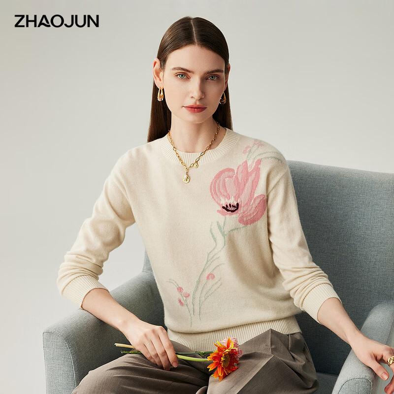 

Zhaojun Women s 2025 A/W 100% Cashmere Round Neck Sweater 2XL