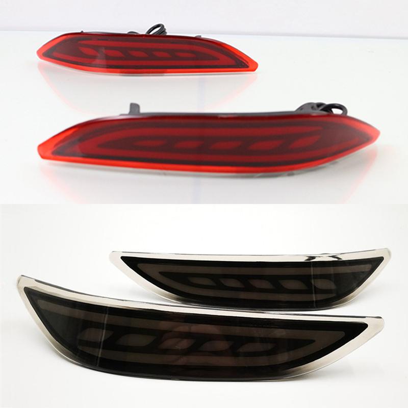 2Pcs LED rear bumper lights brake tail light reflector light rear lamp Brake warning Lamp For Honda City 2014 2015 2016