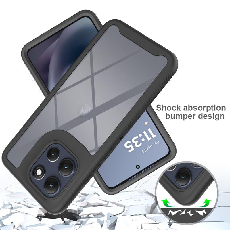 For Motorola Moto G86, G56 Case Soft Bumper + Crystal Clear Hard Back Panel 360 Protect Shockproof Cover For MOTO G 86