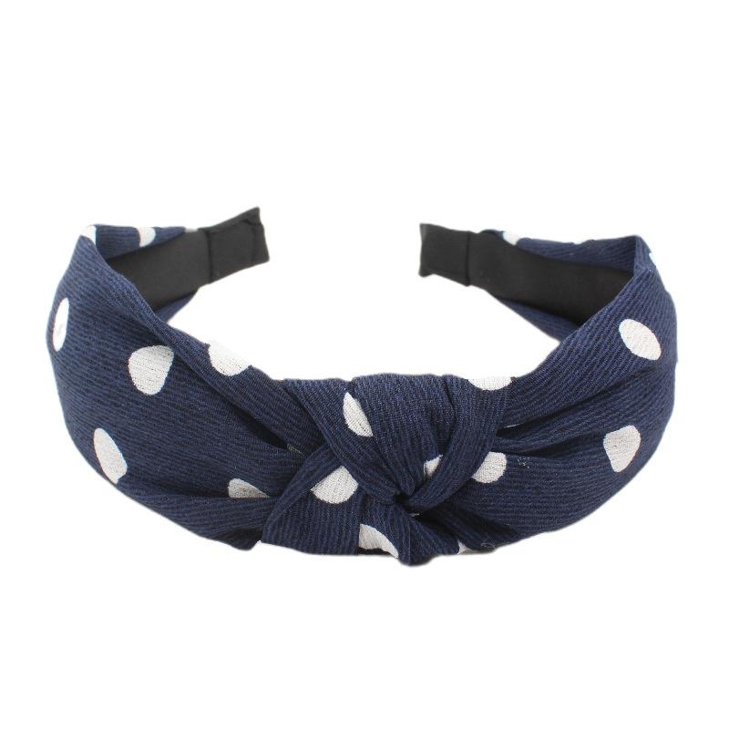 Chic Floral Printed Headband for Women Polka Dot Hairband Fashion Hair Accessory for Girls Daily Use