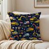 Art Transportation Cars Truck Boat Racing Cushion Cover Cushion Covers Machine Washable Wrinkle-Resistant Soft Durable