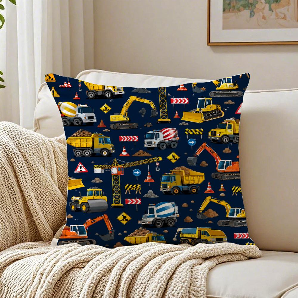 Art Transportation Cars Truck Boat Racing Cushion Cover Cushion Covers Machine Washable Wrinkle-Resistant Soft Durable