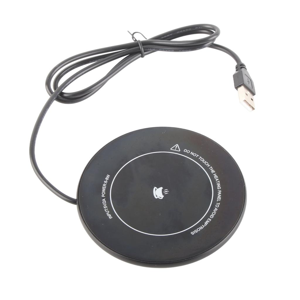 Cup Warming Coaster Black USB 40 celsius  Constant Temperature Mug Heating Pad for Milk 10.2cm