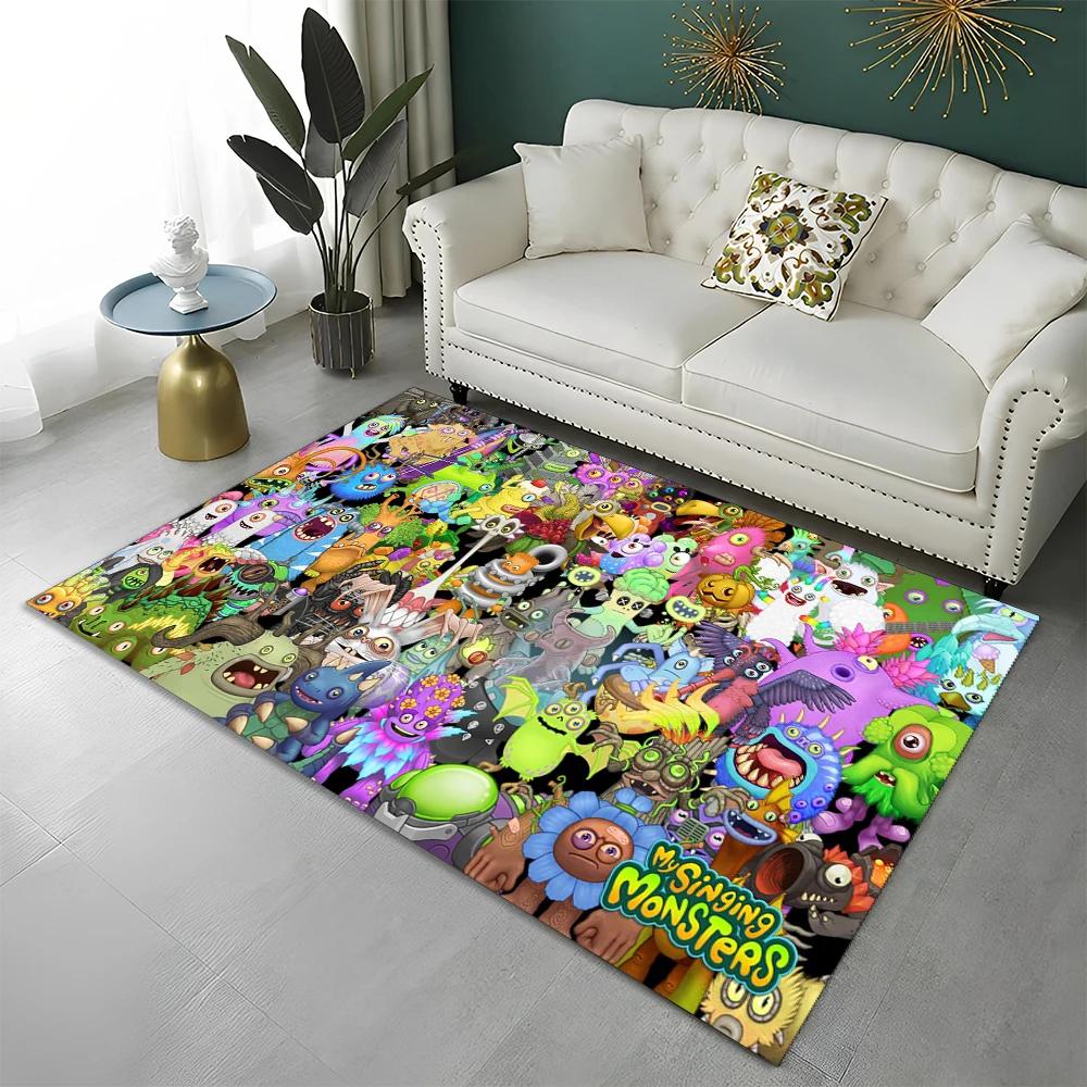 

My Singing Monsters Video Game Cartoon 3D Carpet Rug for Home Living Room Bedroom Sofa Doormat Decor,Area Rug Non-slip Floor Mat 40x60cm