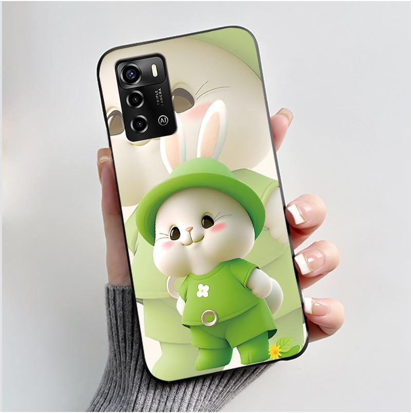 For ZTE Blade V40 Vita / V41 Smart Phone Case Luxury Cute Love Rabbit Funny Black Cover Shell Soft Silicone Protective Casing
