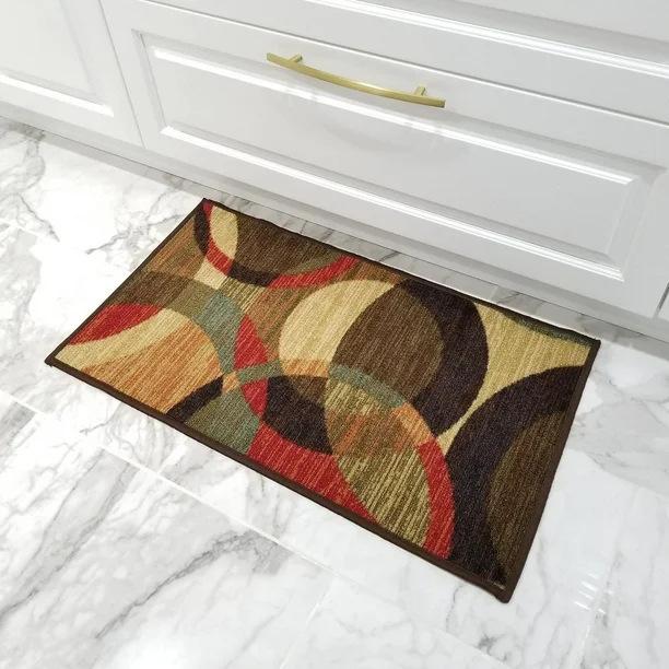 1Pcs Anti Fatigue Kitchen Rugs,Vintage GeometricPrint Waterproof Non-Slip Thick Cushioned Kitchen Mat Heavy Duty Comfort Standing Mat for Kitchen