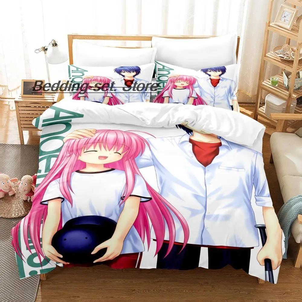Angel Beats Bedding Set Single Twin Full Queen King Size Bed Set Aldult Kid Bedroom Duvetcover Sets Anime Bed Sheet Set