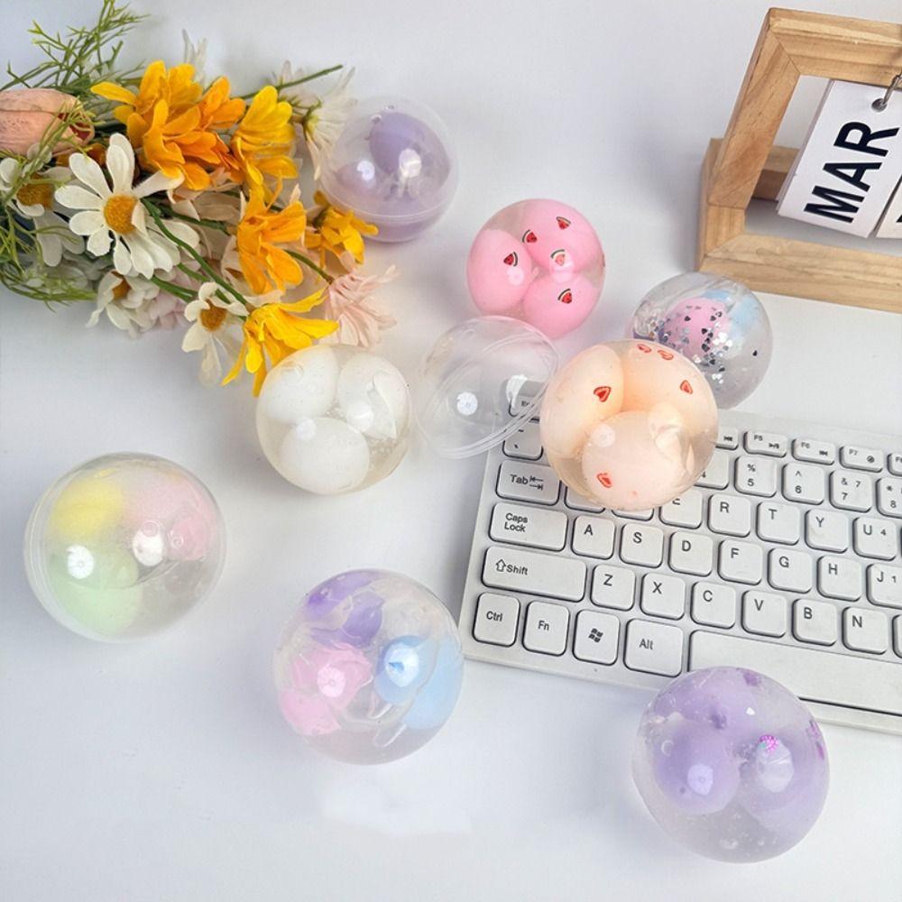 Handmade Sensory Dumpling Squishy Fruit Series Fidget Squeeze Crispy Handmade Ball Kids Adults