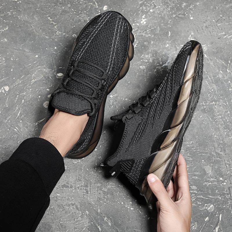 Flying woven men's shoes summer sports breathable casual mesh shoes soft-soled mesh shoes men's dirt-resistant travel shoes trendy coconut shoes