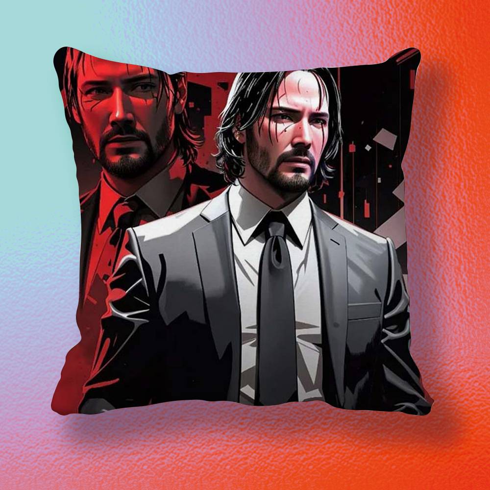Classic Movie John Wick Pillow cover gift High definition digital printingSurprise vivid pattern Household