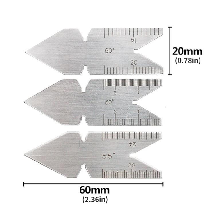 Machinists Grade Thread Center Gauge Set Steel Engraveds Marking Double Scale System Center Gauge For Various Standards