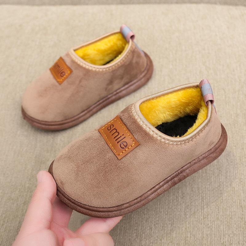 Children's cotton shoes bag head slippers winter velvet soft sole classmates indoor cute children's cotton slippers home cotton shoes