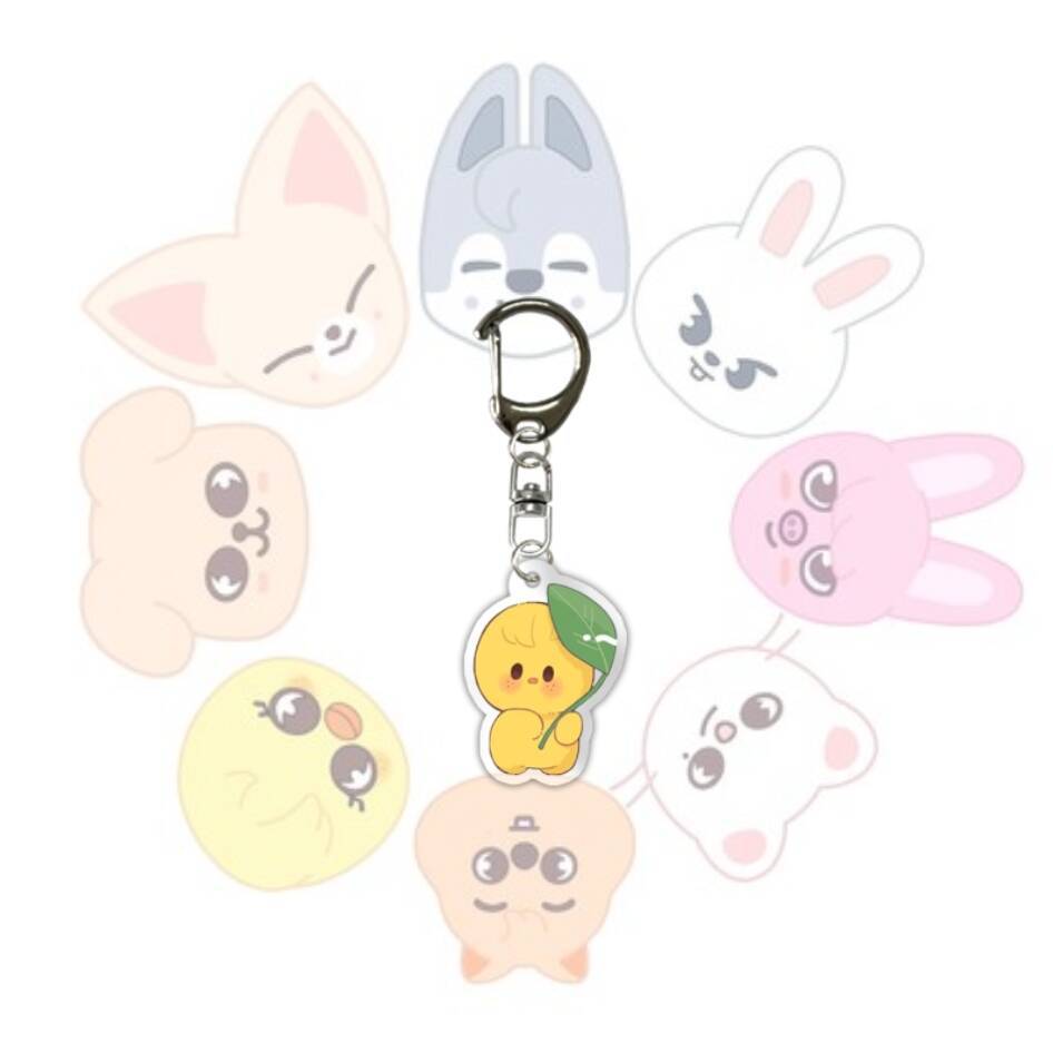 SKZOO New Cartoon Cute Acrylic Keychain Stray Kids Doll Acrylic Keychain Backpack Pendant Decoration Children's Toy Gift