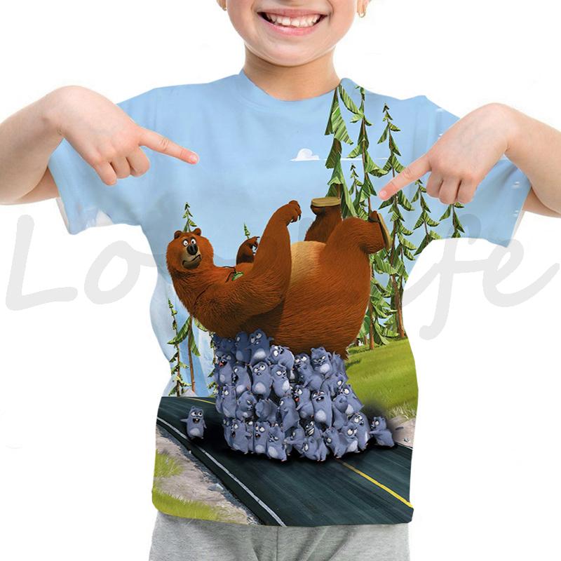 Summer Kids Grizzy And The Lemmings T-Shirts Children Cartoon 3D T Shirts Camiseta Boys Girls Teens Toddler T Shirts Tee Tops