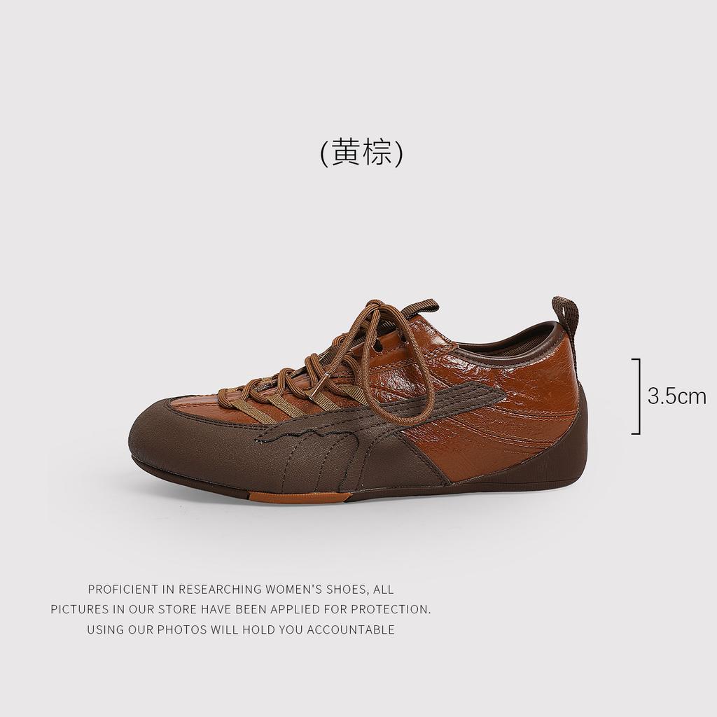 European And American Women'S Cloth Surface Breathable German Training Shoes Color Matching LaceUp Flat Bottom Comfortable Sports And Leisure
