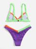 Yi Yong 2024 Seksowny Zestaw Bikini Damski z Patchworkiem w Bloki Kolorów