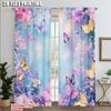 2pcs   Curtains&Drapes 2D Print Butterfly Floral Durable 100% Polyester Fabric (without Rod) Art Deco Festive Perfect for Living