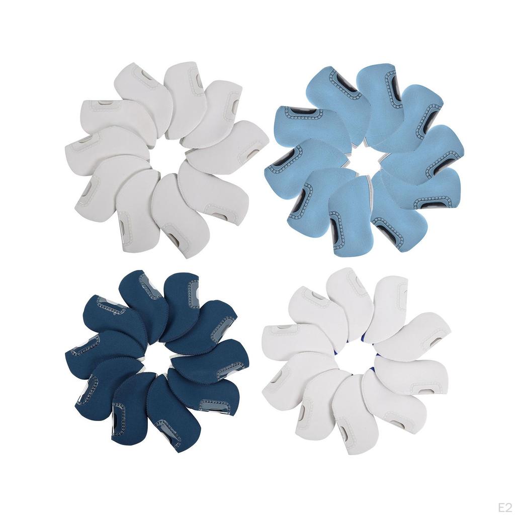 10 Pieces Visible Golf Iron Covers Club Covers, Universal Headcover Putters Protection