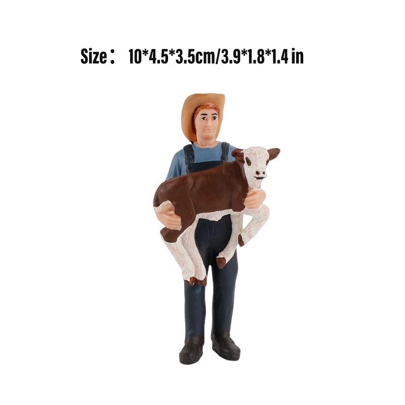 Educational Toy Animal Model Simulation Farm Animal Figures Kid's Gift Plastic Material Cow Category 14x8cm Size