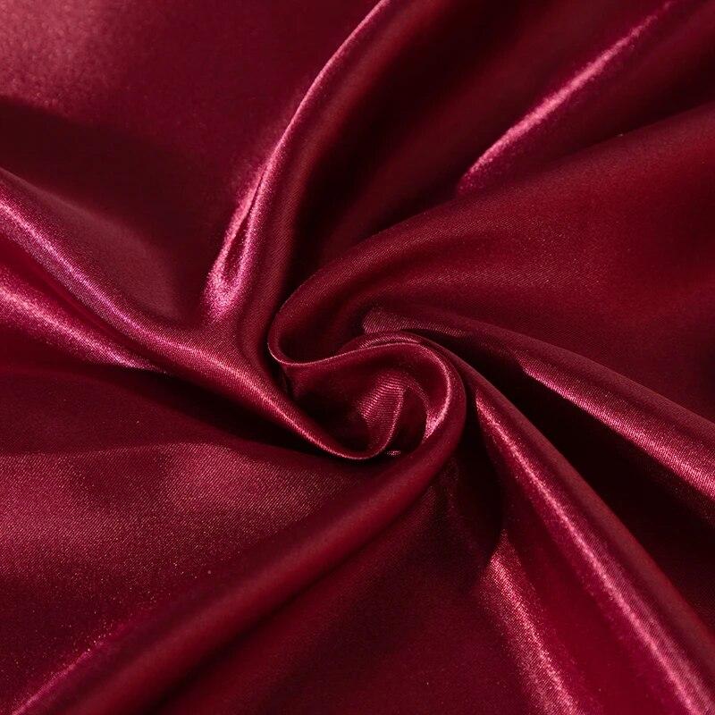 Luxury Satin Bed Sheet Set Rayon Fitted Sheet Height 35cm 21 Colors Optional  Flat Sheet Set Soild Color Bedding Set