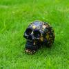 Halloween Skull Statue Creative Vintage Resin Skeleton Figurine Gothic Crow Skull Statue Halloween Home Party Desktop Decoration