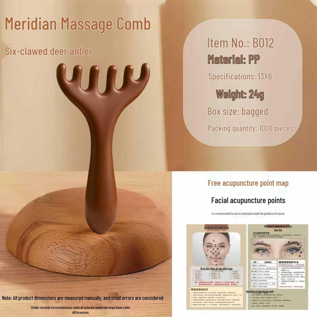 Sandalwood Meridian Massage Comb, Natural Health Wood Comb for Men & Women, Home Acupoint Therapy.