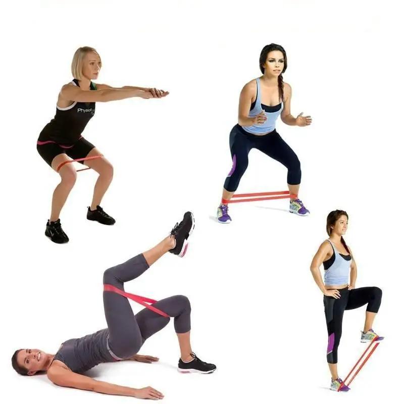 Yoga Spannband Fitness Elastikband Widerstandsring Tiefe Kniebeuge und Hüftschönheitshelfer Dehnungsübungsband
