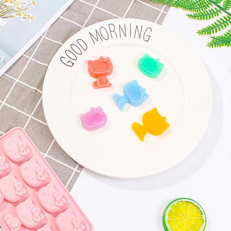 Creative Cute Cat Silicone Summer Ice Block Mold Cartoon Diy Chocolate Biscuit Mold Baking Tool Homemade  Drip Mould Gift