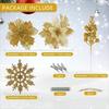 30pcs Set Multipurpose Artificial Christmas Flowers Glitter Poinsettia Flowers  for Party Decoration