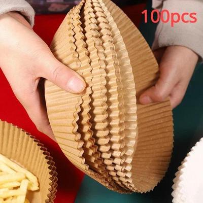 Fodera di carta usa e getta per friggitrice ad aria Tappetino in pergamena antiaderente resistente all'olio per cucinare Fogli per forno a microonde Cottura speciale Arrostitura per barbecue