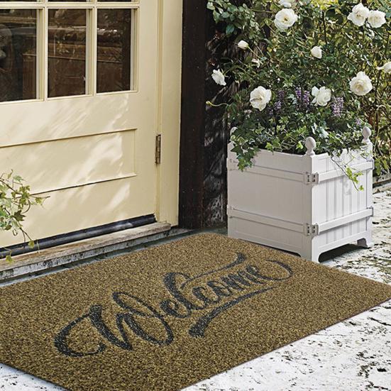 Front Door Mat Welcome Letter Print Home Decor Durable Front Entrance Floor