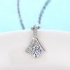 Silver Plated Round Cut CZ Solitaire Pendant Necklace, Twisted Accent Cable Chain Necklace for Women