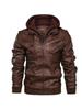 Youth Black Leather Jacket with Stand Collar and Zipper Welt Pockets, Hooded Winter Design, Straight Hem - In Stock