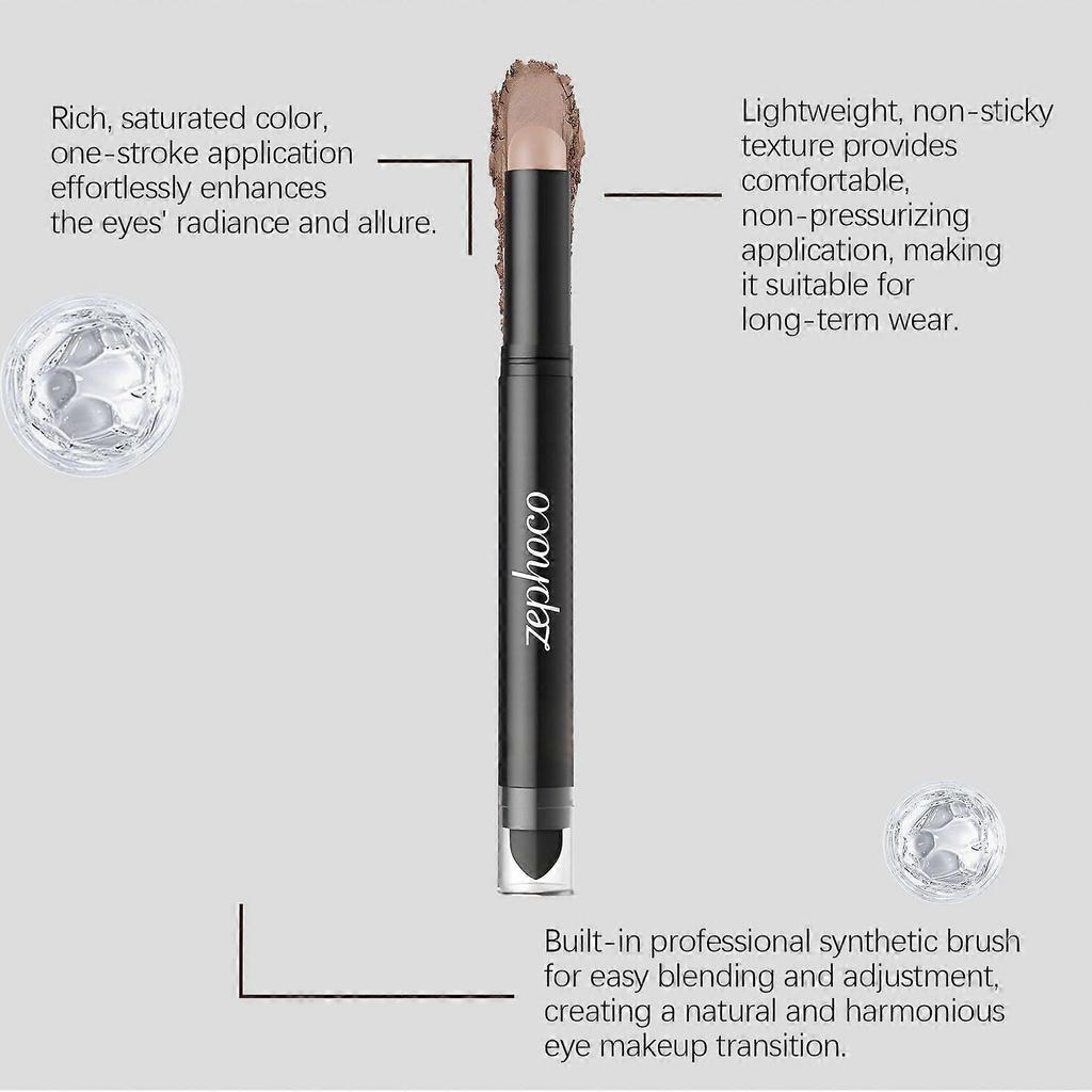 The Zephoco Nude Eyeshadow Stick Has A Matte Texture, Is Silky And Lightweight, And Comes With An Internal Brush For Easy Application Of Eye Makeup