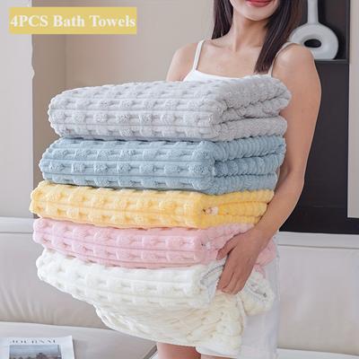 Soft Ultra-fine Fiber Bath Towel, Absorbent and Quick Drying Towel, Home Soft Thickened Coral Velvet Bath Towel