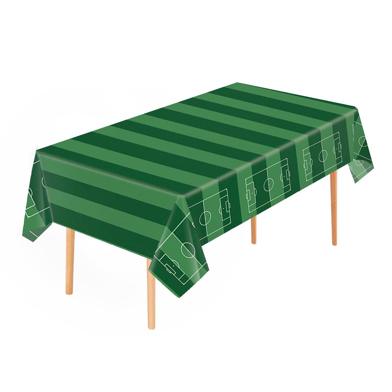

Disposable PEVA Plastic Tablecloth With Thickened Oil Resistant Football Party Tablecloth One Size зелений
