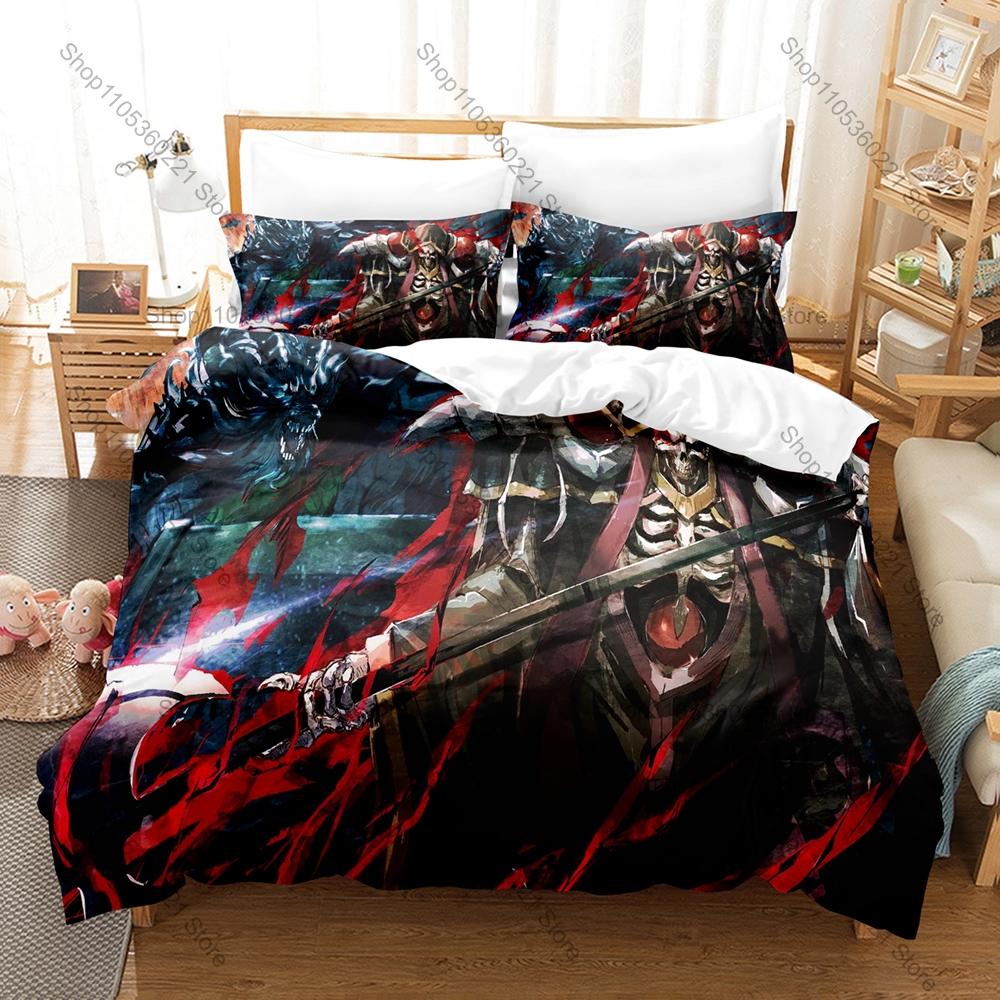 Cool Personality Overlord Anime Theme New Duvet Cover Set Soft Microfiber Bedding With Pillowcases For Single Twin Full Bed Anim
