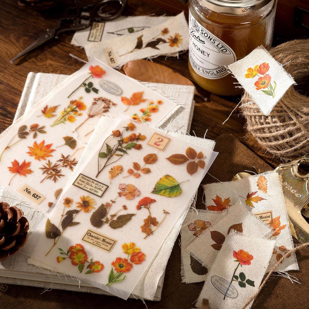 Momo PVC Heat Transfer Stickers - Flower Forest Series for Journal Decoration